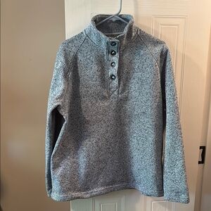 Blue Button-Up Pullover Sweater/Light Fleece